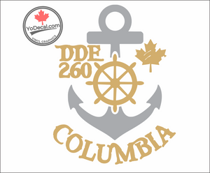 'DDE 260 Columbia Restigouche Class Destroyer' Premium Vinyl Decal / Sticker