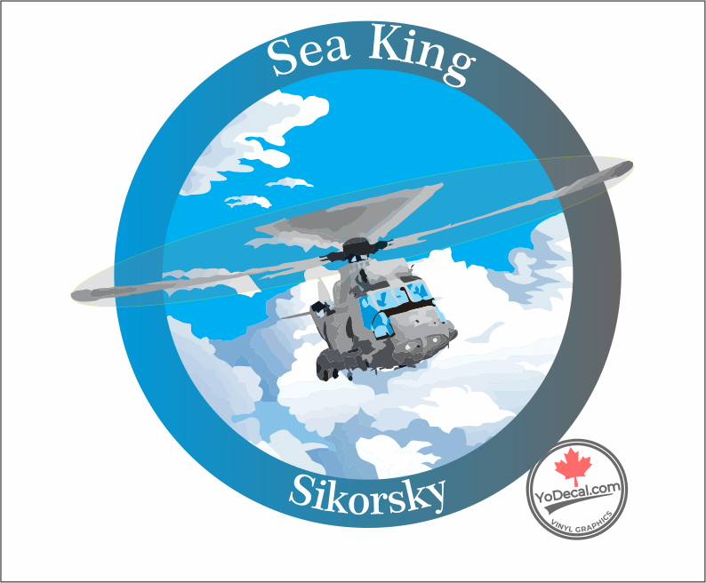 'Sikorsky Sea King SH-3 Helicopter' Premium Vinyl Decal / Sticker