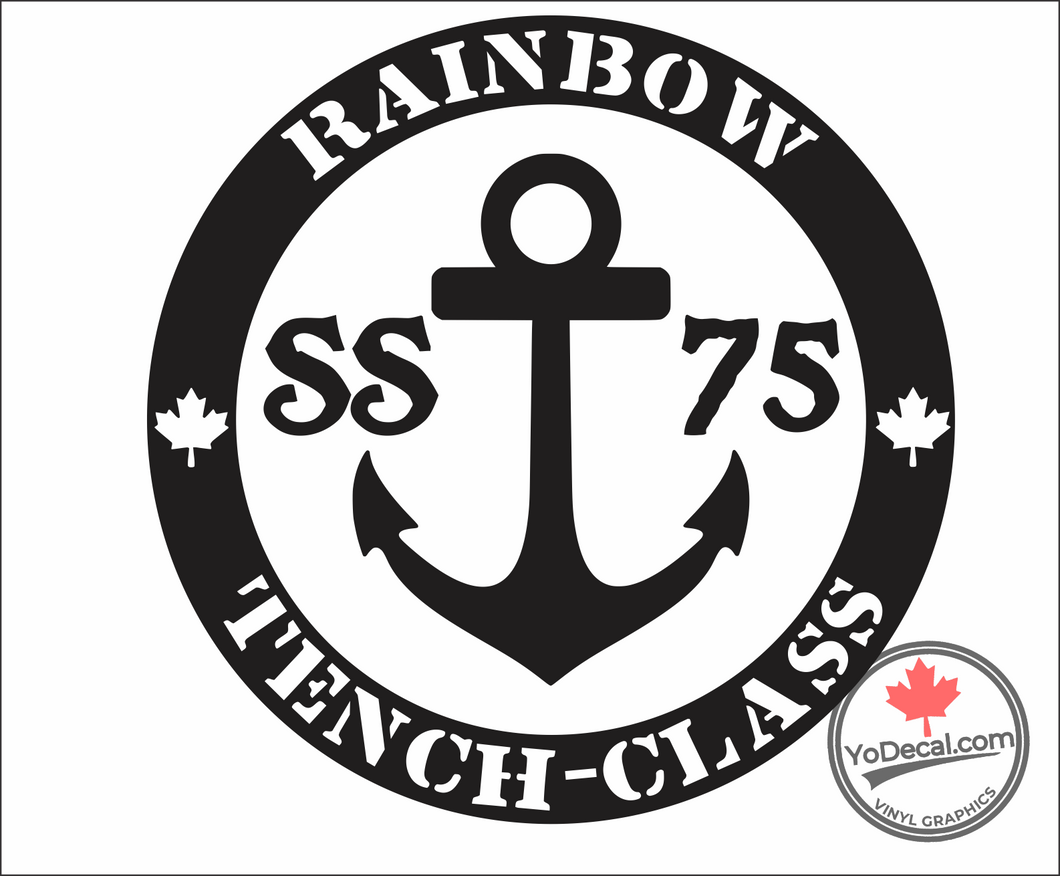 'Tench-Class SS-75 Rainbow' Premium Vinyl Decal / Sticker