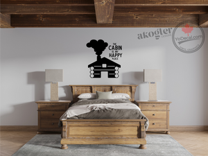 'The Cabin Is My Happy Place' Premium Vinyl Wall Decal