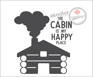 'The Cabin Is My Happy Place' Premium Vinyl Wall Decal