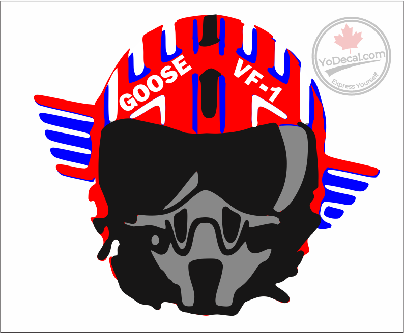 'Top Gun Goose Helmet' Premium Vinyl Decal / Sticker