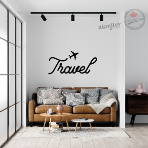 'Travel Airplane' Premium Vinyl Wall Decal