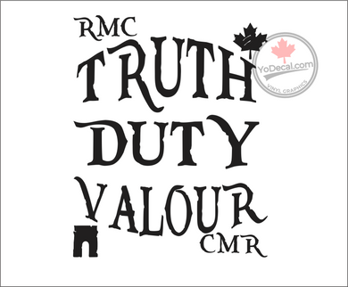 'Truth Duty Valour RMC CMR' Premium Vinyl Decal / Sticker