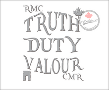 'Truth Duty Valour RMC CMR' Premium Vinyl Decal / Sticker