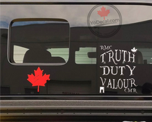 'Truth Duty Valour RMC CMR' Premium Vinyl Decal / Sticker