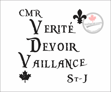 'CMR Verite Devoir Vaillance' Premium Vinyl Decal / Sticker