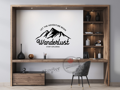 'Wanderlust - Start Exploring' Premium Vinyl Wall Decal