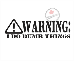 'Warning: I Do Dumb Things' Premium Vinyl Decal