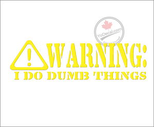 'Warning: I Do Dumb Things' Premium Vinyl Decal