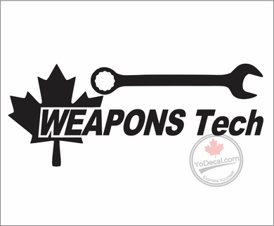 'Weapons Tech Maple Leaf and Wrench' Premium Vinyl Decal / Sticker