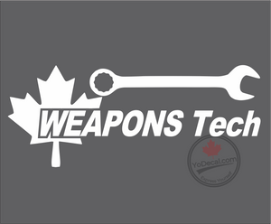 'Weapons Tech Maple Leaf and Wrench' Premium Vinyl Decal / Sticker