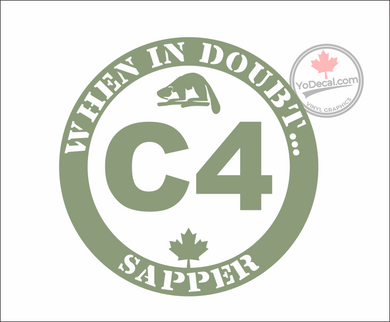 'When In Doubt...C4 Sapper' Premium Vinyl Decal / Sticker