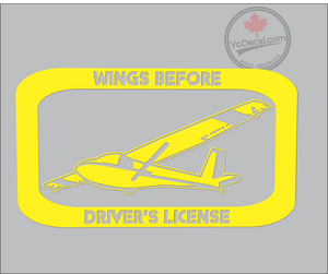 'Wings Before Driver's License' Premium Vinyl Decal